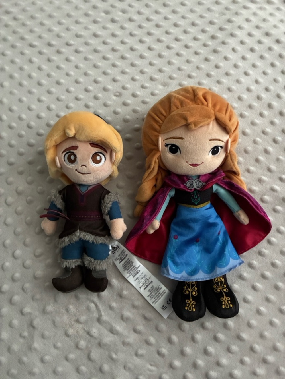 Disney Store Frozen Anna & Kristoff Mini Plush Stuffed Dolls Lot of 2